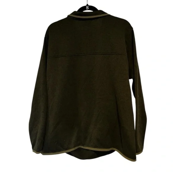Eddie Bauer Green Crewneck Sweater with Half-Zip Collar - Picture 4 of 4